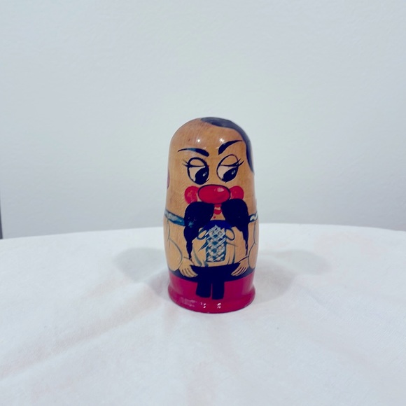 Vintage Wooden Caricature Asian Man - Picture 2 of 9